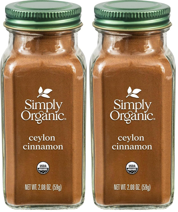 Simply Organic Non-GMO Organic Ceylon Ground Cinnamon, 2.08 Ounce, Mild and Aromatic Flavor