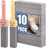 Navona 8 Pack Pumice Stone Scouring Sticks with 2 Universal Handles, Grey Pumice Stone Cleaner for Cleaning Toilets, Bathrooms, Kitchens, Spas and Pools