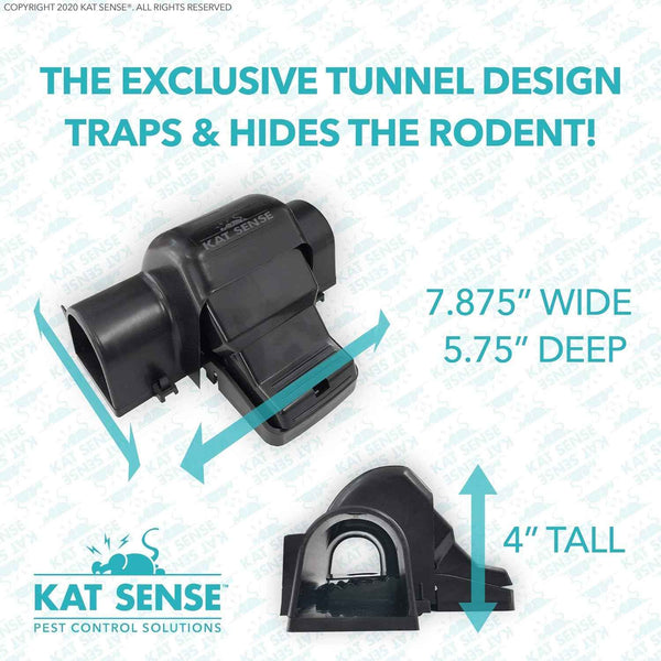 2-pack humane rat killer traps by Kat Sense for indoor & outdoor use, reusable pest control