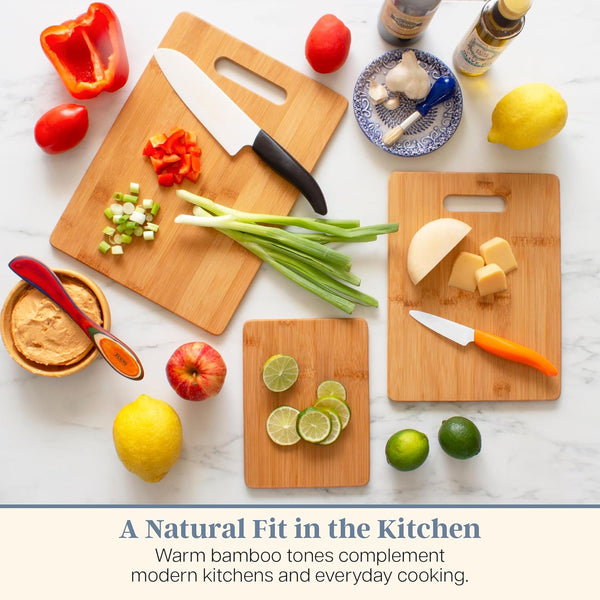 Totally Bamboo 3-Piece Cutting Board Set for Kitchen Use