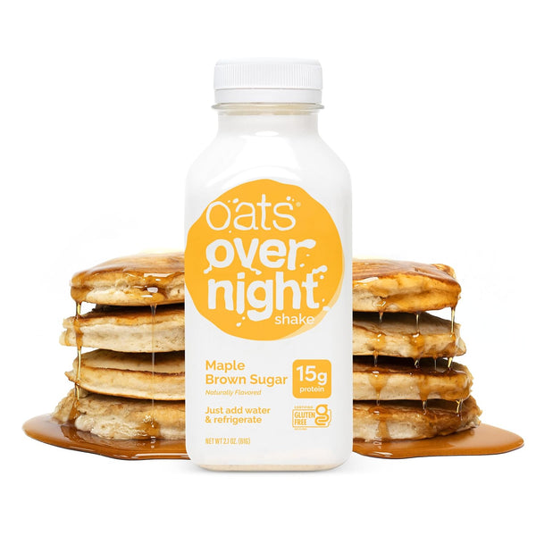 Oats Overnight Maple Brown Sugar Overnight Oats, High Protein Oatmeal Shake (15g Protein) – Just Add Water Breakfast, Gluten Free, Non-GMO, Meal Replacement Drink (2.1 oz, 10 Pack)