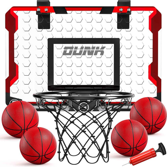 TEMI Indoor Basketball Hoop for Kids, Door Room Basketball Hoop,Mini Basketball Hoop with 4 Balls, Basketball Toys for 3 4 5 6 7 8 9 10 11 12 Year Old Boys