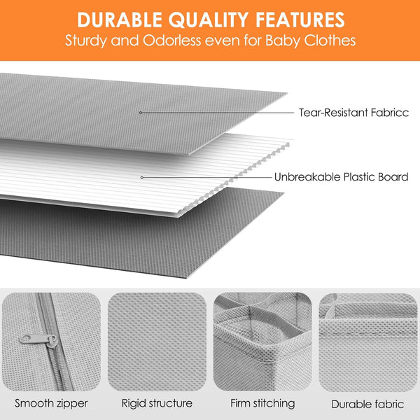 12 pack fabric drawer organizer with 116 cells for storage and closet organization