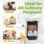 FitNClean Madagascar Vanilla Beans Bulk Fresh Organic Grade A Pods Non-Gmo 5 Long for Baking and Extract