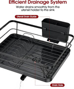 Stainless Steel Dish Rack with Drainboard for Kitchen Counter and Sink