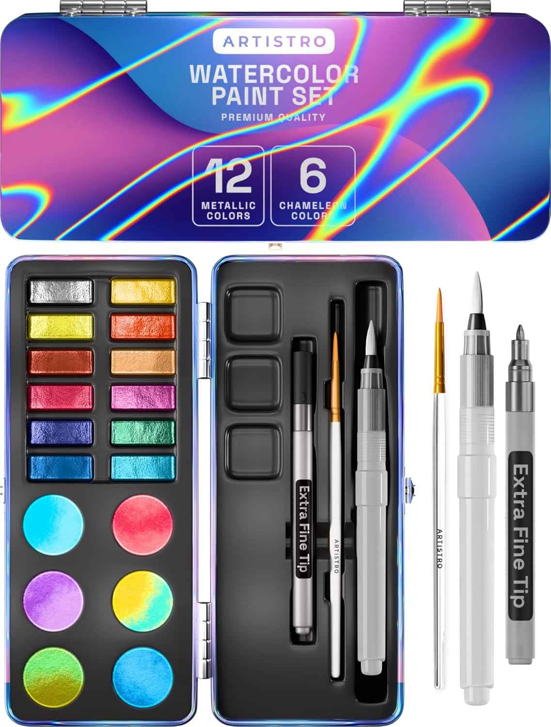ARTISTRO Watercolor Paint Set - Portable Paint Kit - Perfect for Gifting to Adults, Teens, Tweens, & Kids