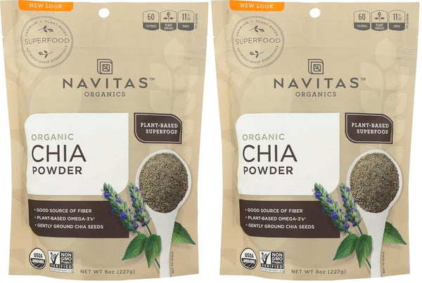 navitas organics chia seeds, 8oz, organic, non-gmo, vegan, gluten-free, 38 servings