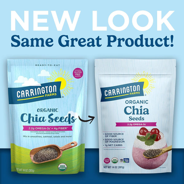 Carrington Farms Organic Chia Seeds, 14 Oz, Gluten-Free, USDA Organic