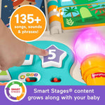 Fisher-Price Laugh & Learn 4-in-1 Activity Table & Art Easel for ages 6+ months with multilanguage support
