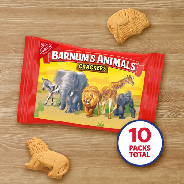 Barnum's Original Animal Crackers, 10 Snack Packs, Kids Snacks