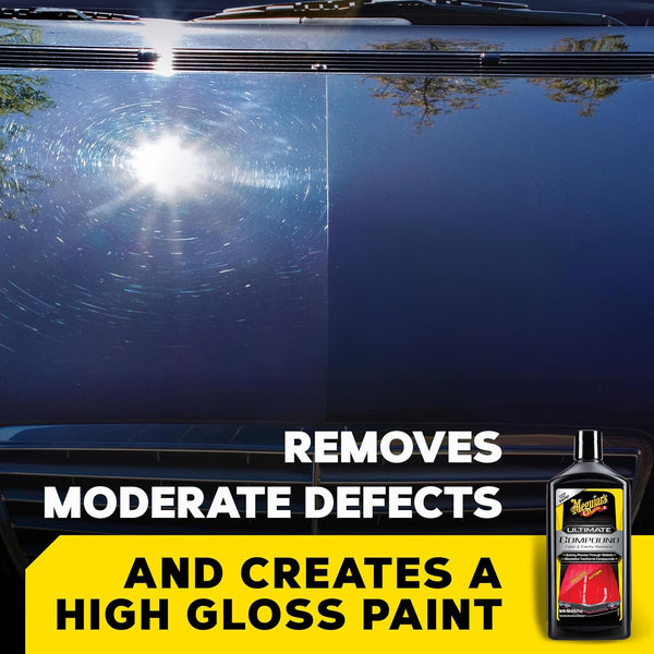 Meguiar's Ultimate Compound, 15.2 Oz, Pro-Grade Car Scratch Remover for Paint Correction and Polishing
