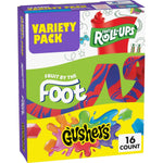 Fruit Roll-Ups, Fruit by the Foot, and Gushers Variety Pack, 16 Pouches, 10.2 oz, Gluten Free