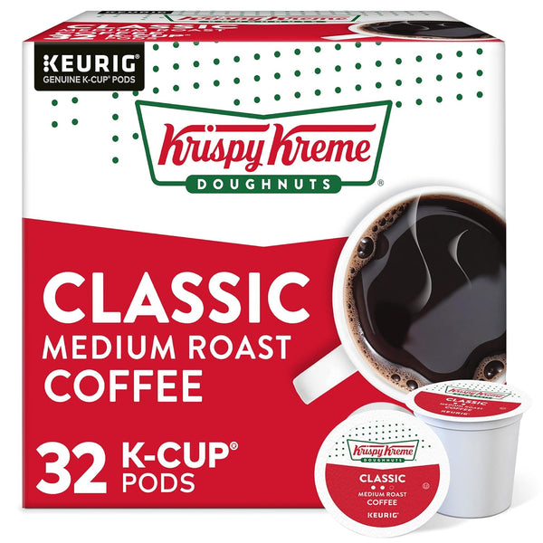 Krispy Kreme Medium Roast Single-Serve Keurig K-Cup Pods, 32 Count, Orthodox Union Kosher