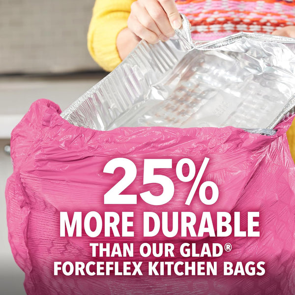 Glad Tall Kitchen Trash Bags 13 Gallon, MaxStrength Cherry Blossom Garbage Bags, Drawstring, 90 Count - Rayz Mart