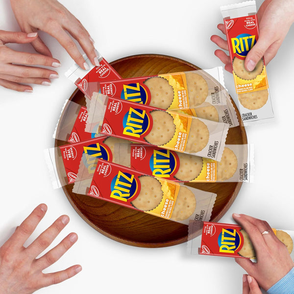 RITZ Cheese Sandwich Crackers, 20 snack packs, 6 crackers per pack