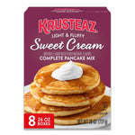 krusteaz sweet cream pancake and waffle mix, 26 oz boxes, light and fluffy, 8-count
