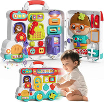 54-in-1 English & Spanish Busy Board Montessori Toys Gift for 1 2 Year Old Boys, Educational Montessori Toddler Boys Toys, Christmas Toys Gifts Toy for 1 Year Old Boy,1 2 Year Old Boy Toys Gifts