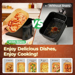 305 Pcs Air Fryer Liners for Bella Slim | Ninja DZ201 | Cosori Dual Air Fryer, Non Stick Rectangle Air Fryer Liners Disposable, Dual Airfryer Liners Parchment Paper Sheets