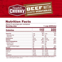 Campbell's Chunky Beef Soup with Country Vegetables, 18.8 Oz Can