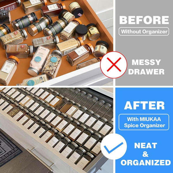 Clear Acrylic Spice Drawer Organizer for Kitchen