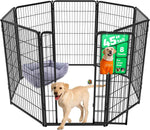 FXW Homeplus Unleashed Indoor Dog Playpen - Stress-Free and Safe Play, Heavy Duty 24 Inch 6 Panels Dog Pen for Puppy and Small Dogs, Black│Patented