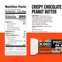 KIND Protein MAX Crispy Chocolate Peanut Butter Snack Bars, 12 Count Box, 20g Protein, Keto Friendly