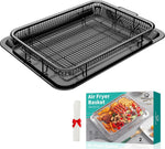 Air Fryer Basket for Oven, OPENICE 15.3" x 11.0" Large Air Fryer Tray and Pan with 30PCS Parchment Papers, Stainless Steel Oven Air Fryer Basket and Tray for Baking Grilling