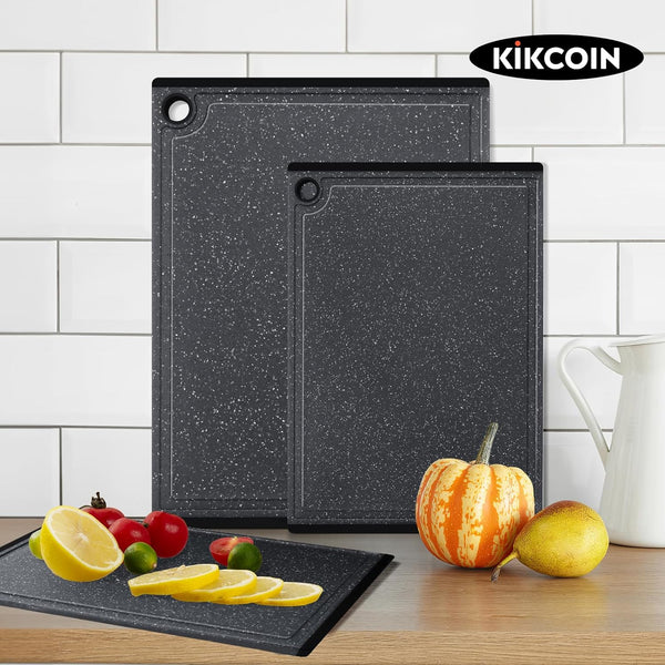 3-piece plastic cutting board set for kitchen use