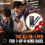 RAK Multitool Pen - Multi-Tool Pens with LED Light, Flathead, Phillips Screwdrivers, Level, Ruler, Bottle Opener, and Stylus