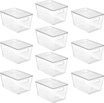 Vtopmart 6 Pack Clear Stackable Storage Bins with Lids, Medium Plastic Containers with Handle for Pantry Organizer and Storage,Perfect for Kitchen,Fridge,Cabinet, Closet,Bathroom Organization