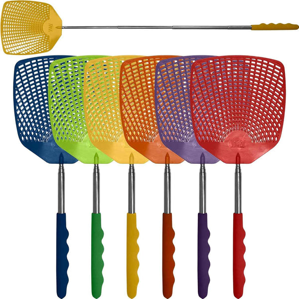 W4W, Bug & Fly Swatter Braided Metal Handle 6 Pack Fly Swatters Indoor/Outdoor flyswatter