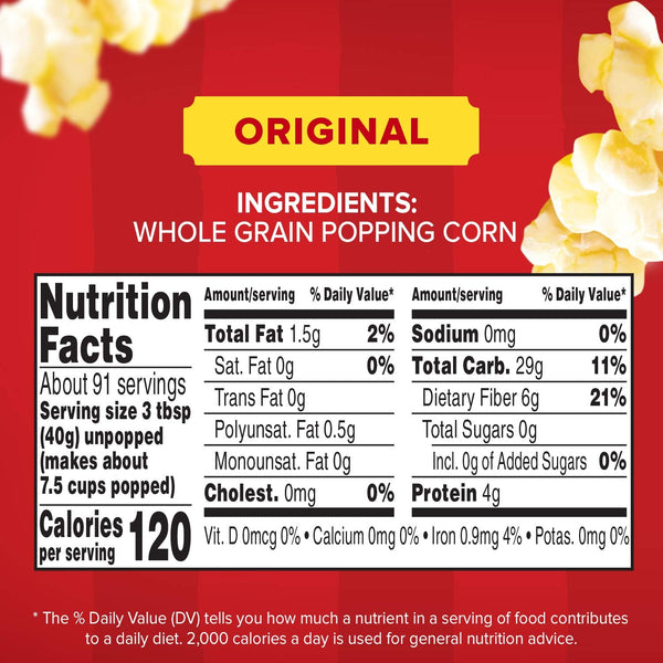 Orville Redenbacher's Gourmet Popcorn Kernels Original Yellow 100% Natural Non-GMO 8 lb Jug