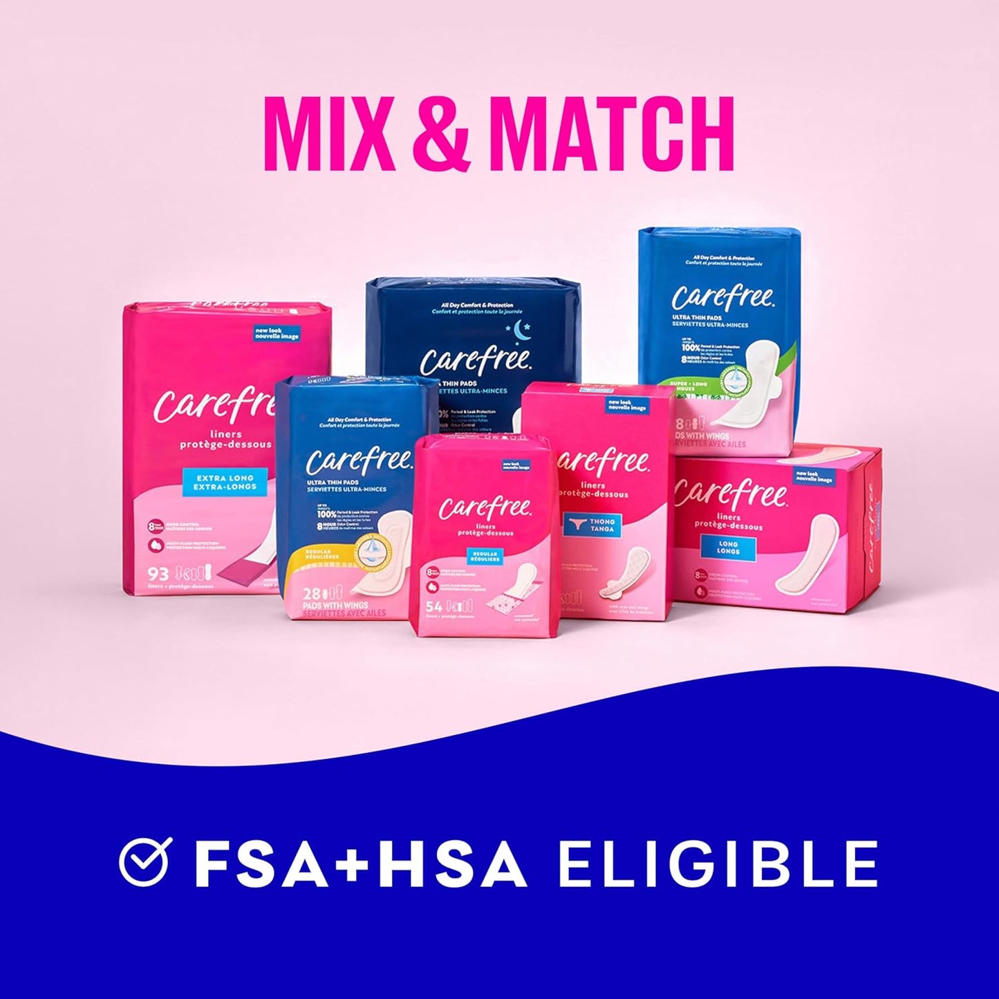 Carefree Maxi Pads for Women, Overnight Pads with Wings, 28ct | Carefree Pads, Feminine Care, Period Pads & Postpartum Pads | 28ct (Pack of 1)