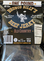 Bronco Billy's Beef Jerky Hickory Smoked Old Country One Pound Resealable Bag
