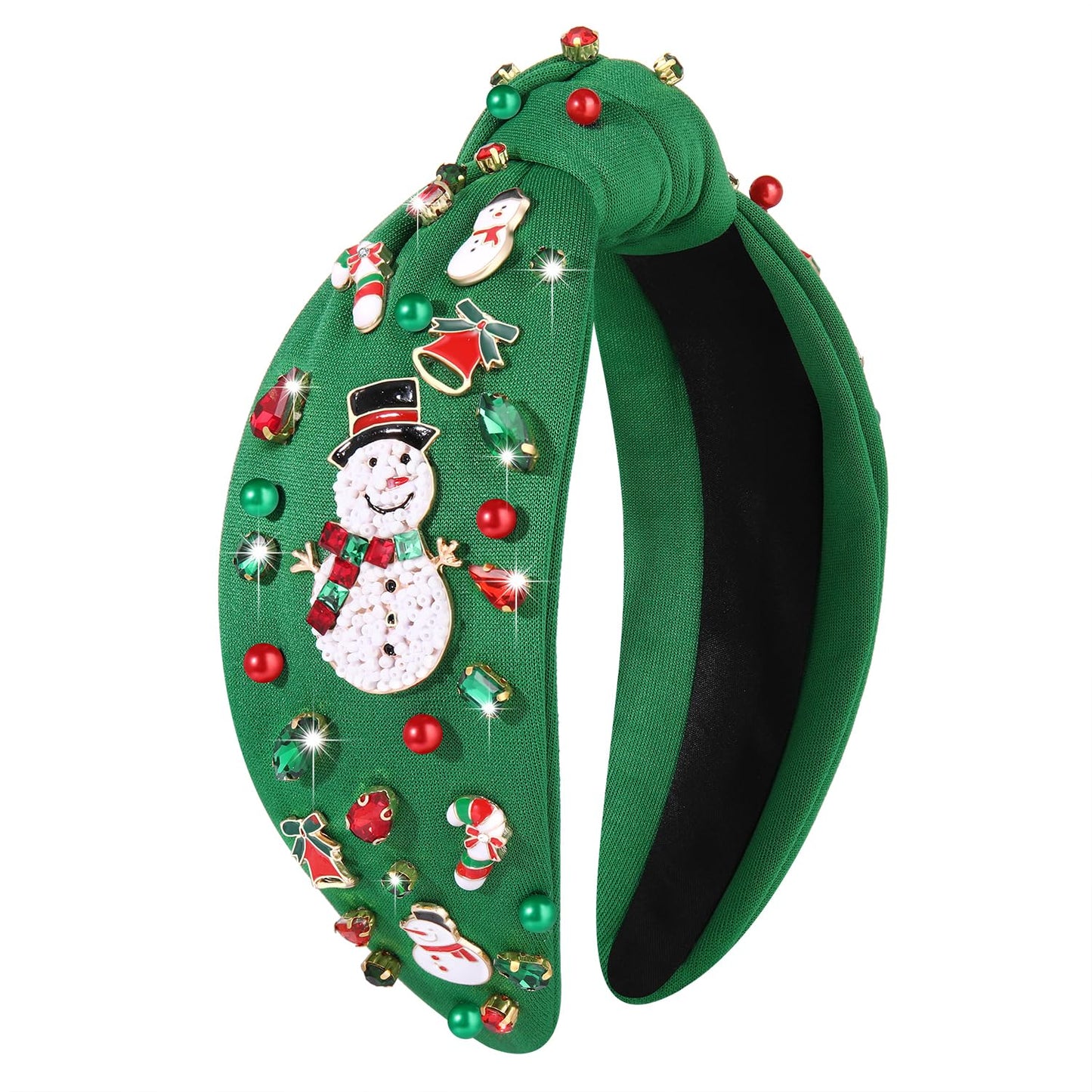 MOLOCH Christmas Headband for Women Christmas Tree Bow Snowflake Knotted Headband Jeweled Crystal Xmas Head Band Xmas Decorations Gifts