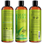 seven minerals organic aloe vera gel - 12oz - texas grown - vegan - unscented - for skin hair sunburn relief