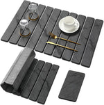 Large Stone Dish Drying Mat for Kitchen Counter, Dark Gray, 24"×16" & 8"x4"