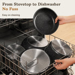 15-Piece Non-Stick Cookware Set with Detachable Handles and Oven Safety