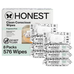 Honest Company Hypoallergenic Baby Wipes for Sensitive Skin, Fragrance-Free, 576 Count (6 Packs of 96)