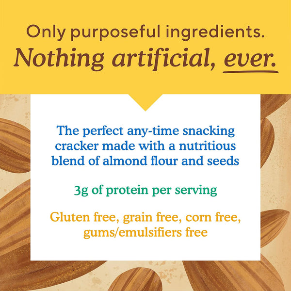 Simple Mills Almond Flour Crackers, Farmhouse Cheddar, 4.25 oz, 3 count