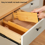 Adjustable bamboo drawer dividers for dresser organization