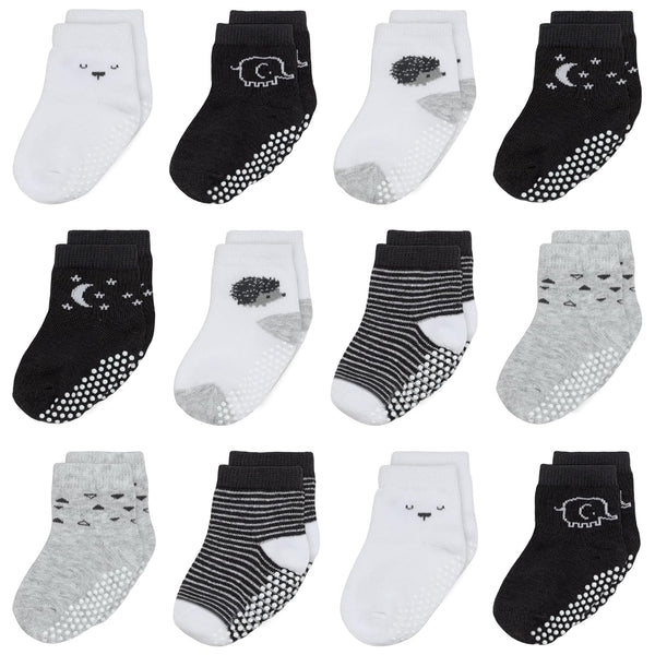 Mother's Choice Organic Cotton Baby Socks 0-6 Months, 12 pairs, Soft, Cozy, and Gentle Socks for Infants Girls and Boys