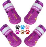 Qumy dog shoes, large dog boots, medium dog paw protectors for winter, snow, hot pavement, rainy weather, outdoor walking, indoor hardfloors