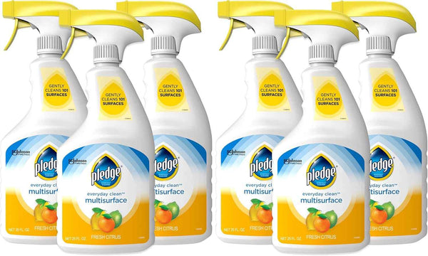 Pledge pH-Balanced Multisurface Cleaner Spray for Everyday Care, Fresh Citrus Scent, 25oz (Pack of 3)