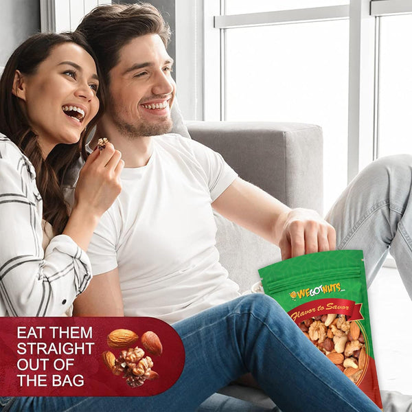 Raw Deluxe Unsalted Mixed Nuts snack by We Got Nuts, 3 lbs, resealable bag
