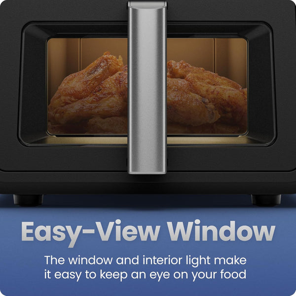Chefman Air Fryer 9 Qt | TurboFry 7-in-1 High-Powered 450°F Cooking for Crispier and Even Results | XL Basket with Viewing Window | Air Fry, Bake, Broil, Reheat, Dehydrate, Defrost, Keep Warm