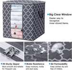 Storage bags for comforters and bedding with large capacity and sturdy zippers