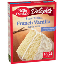 Betty Crocker Delights Super Moist French Vanilla Cake Mix, 13.25 oz, America's #1 Cake Mix brand