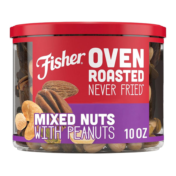 Fisher Oven Roasted Mixed Nuts, 24 Oz, Almonds, Cashews, Pecans, Pistachios, Healthy Snack