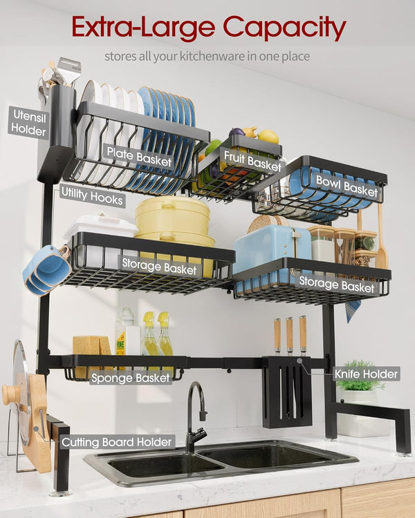 Sakugi Dish Drying Rack for Kitchen Counter Storage and Organization